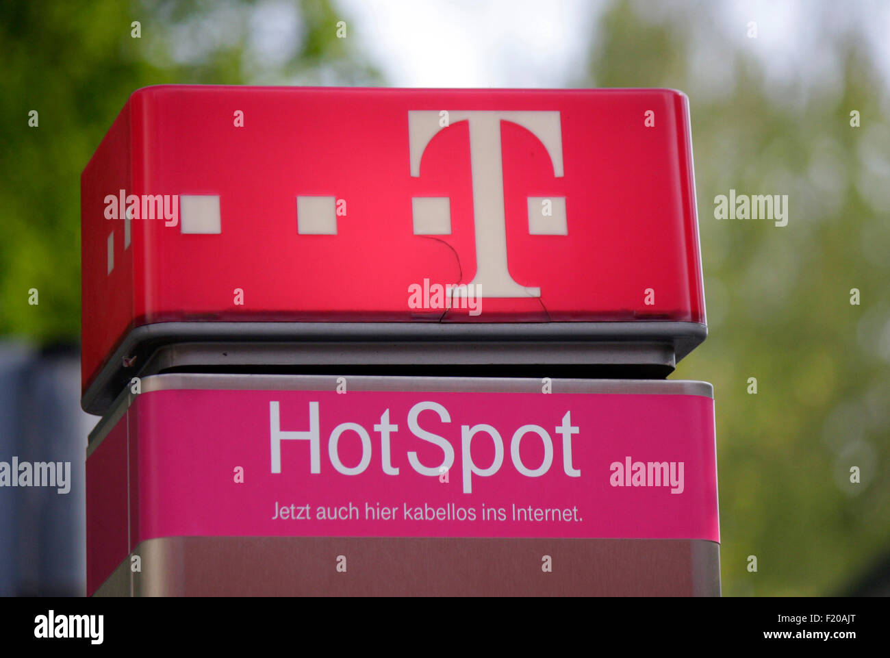 Markenname: "Deutsche Telekom AG Hotspot', de Berlín. Foto de stock