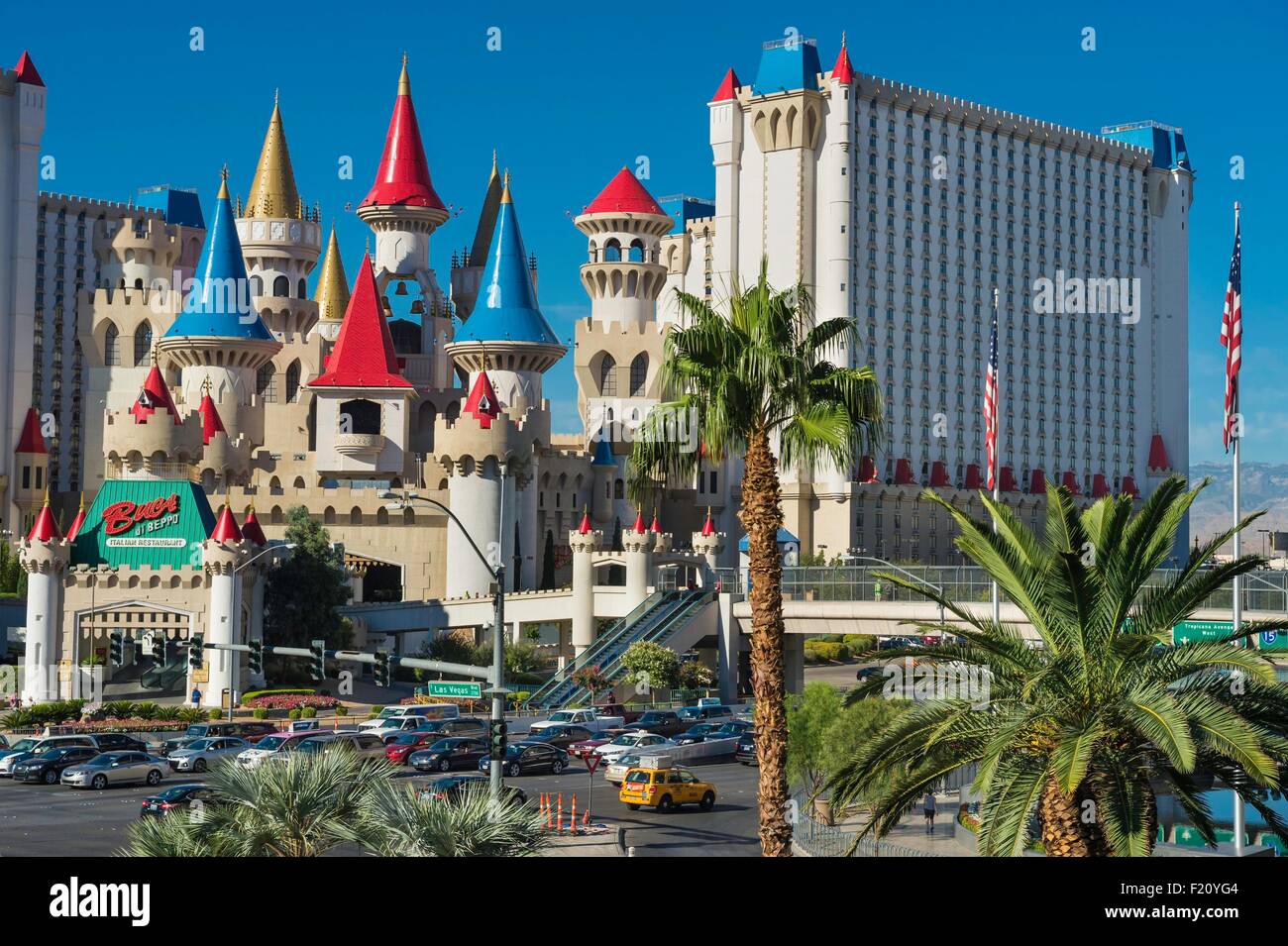 Estados Unidos, Nevada, Las Vegas, el Strip, el Excalibur Hotel y casino Foto de stock