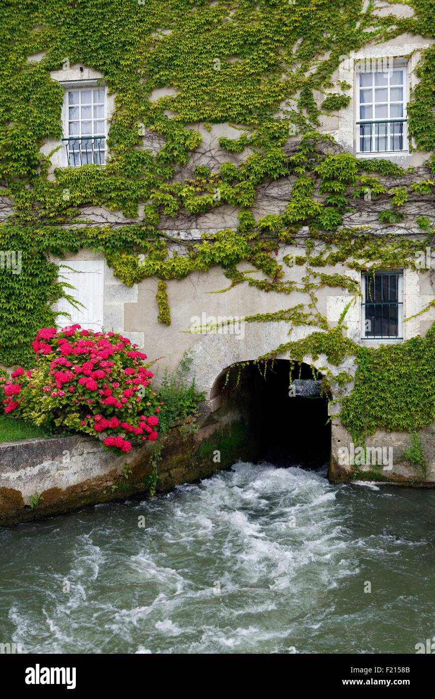 Francia, Charente, Montignac, antiguo molino de agua Foto de stock