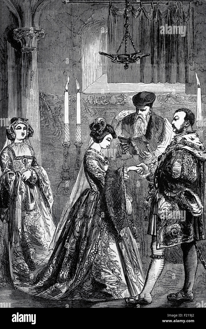 El matrimonio de Enrique VIII a Ana Bolena en el 25 de enero de 1533