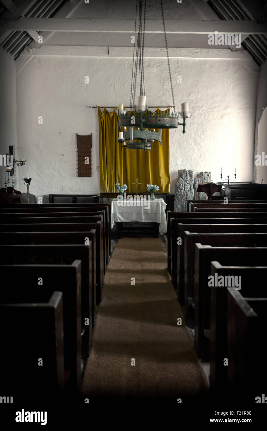 St Runius iglesia, Isla de Man Foto de stock