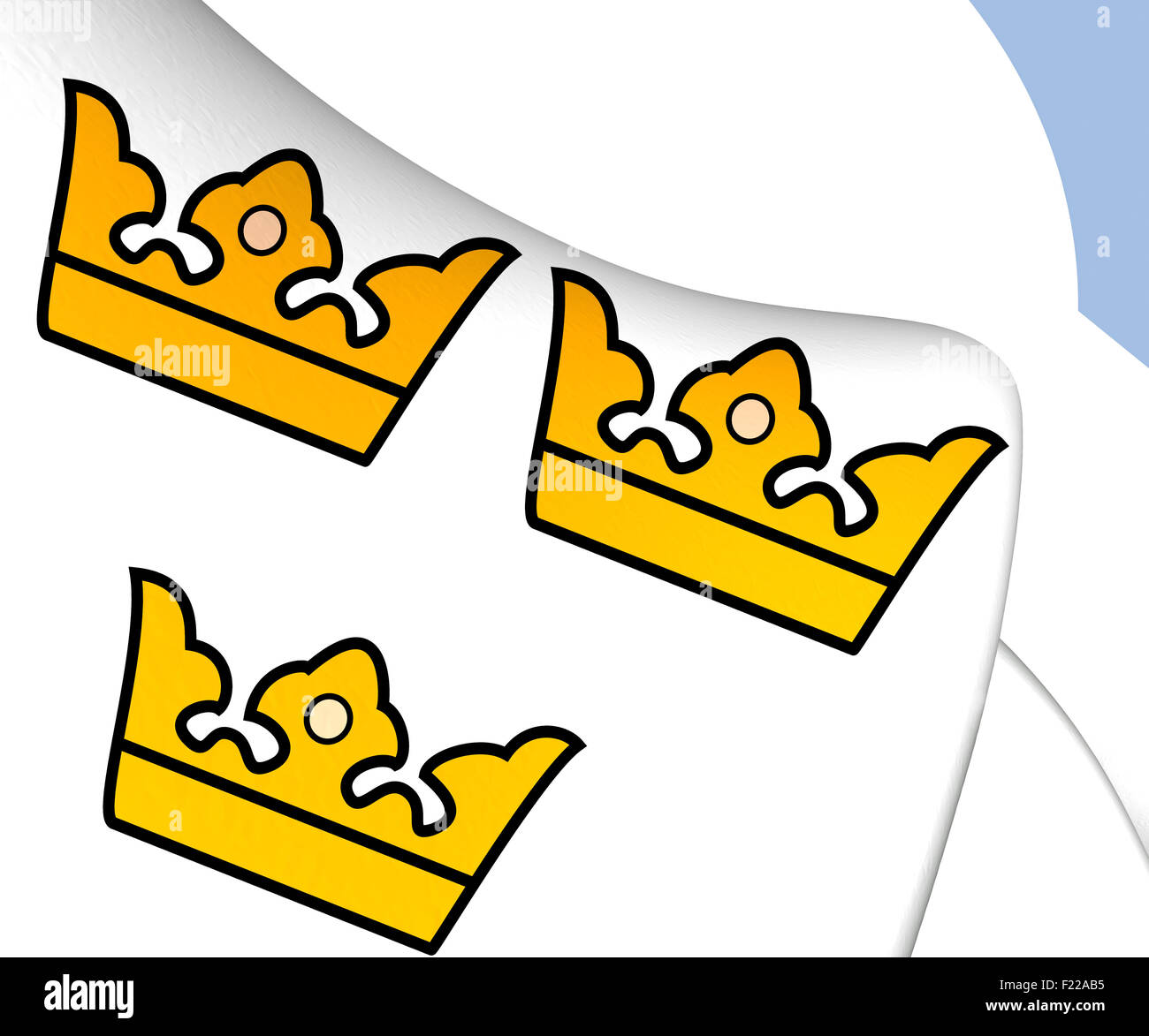 Tres Coronas. Emblema nacional de Suecia Foto de stock