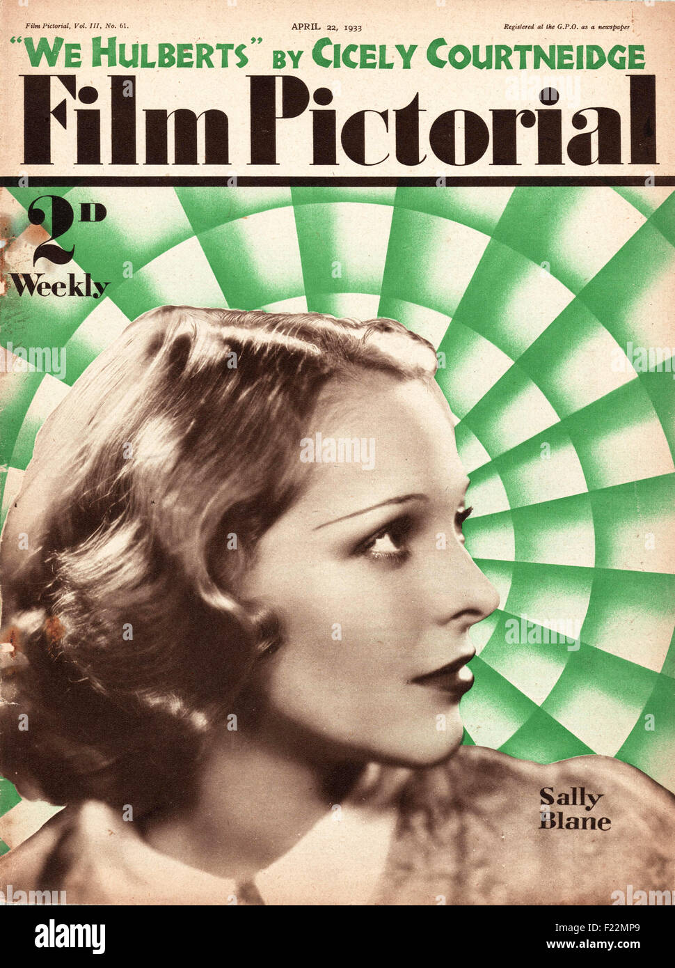 Película de 1933 Sally Blane pictórica Foto de stock