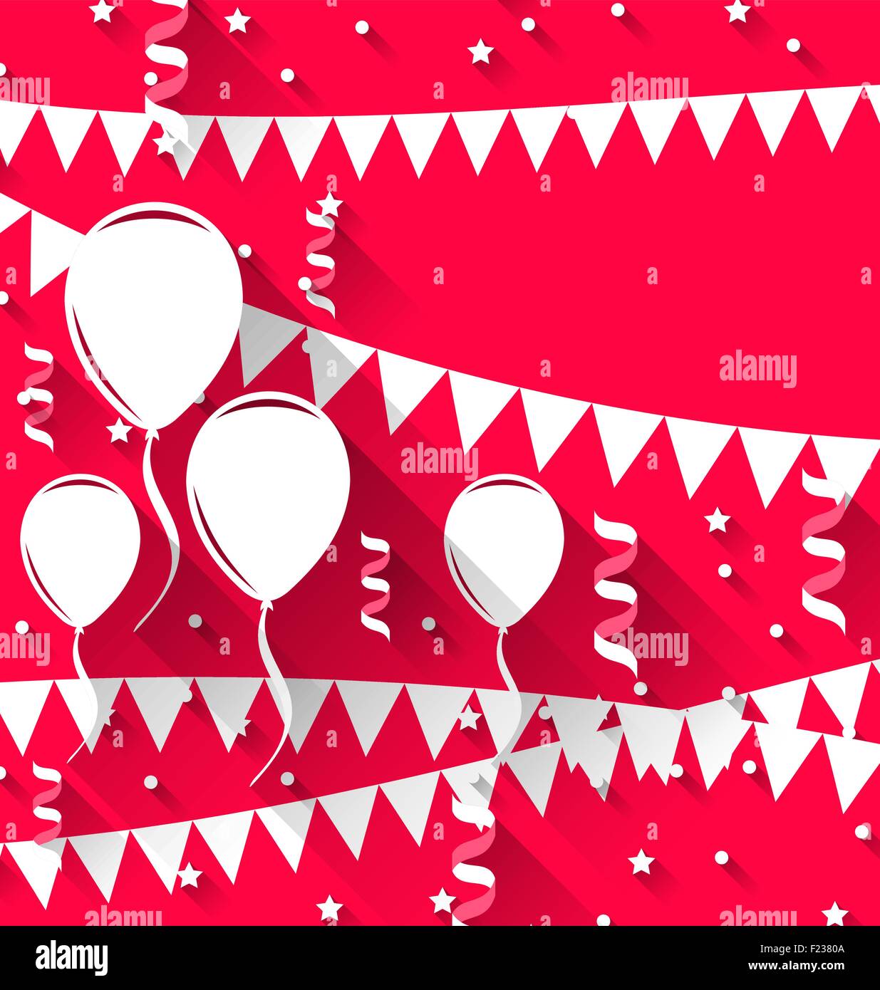 Feliz cumpleaños a fondo con globos y banderines colgantes, tr Imagen Vector de stock -