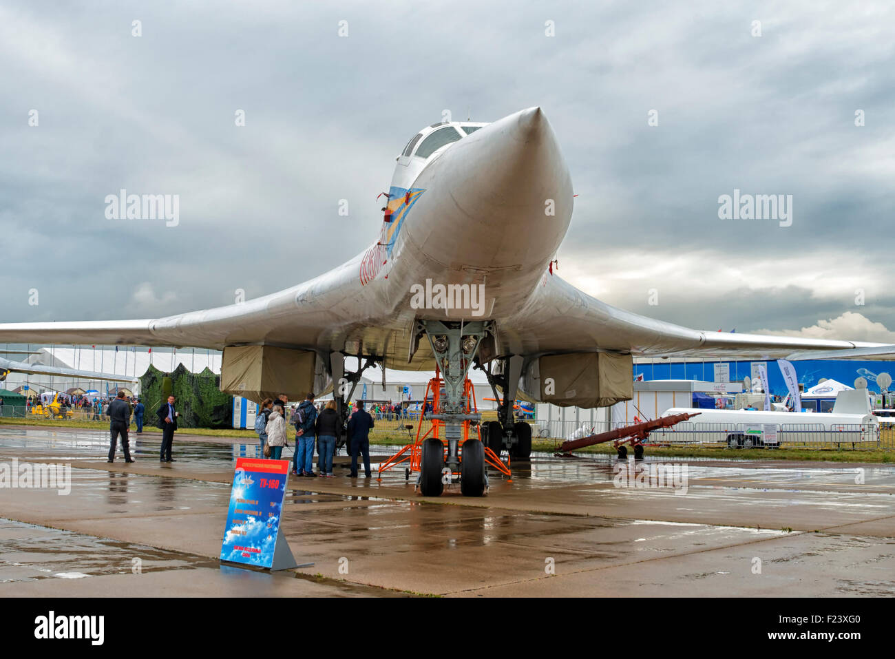 Tupolev TU-160 Blackjack en MAKS 2015 Air Show en Moscú, Rusia Foto de stock