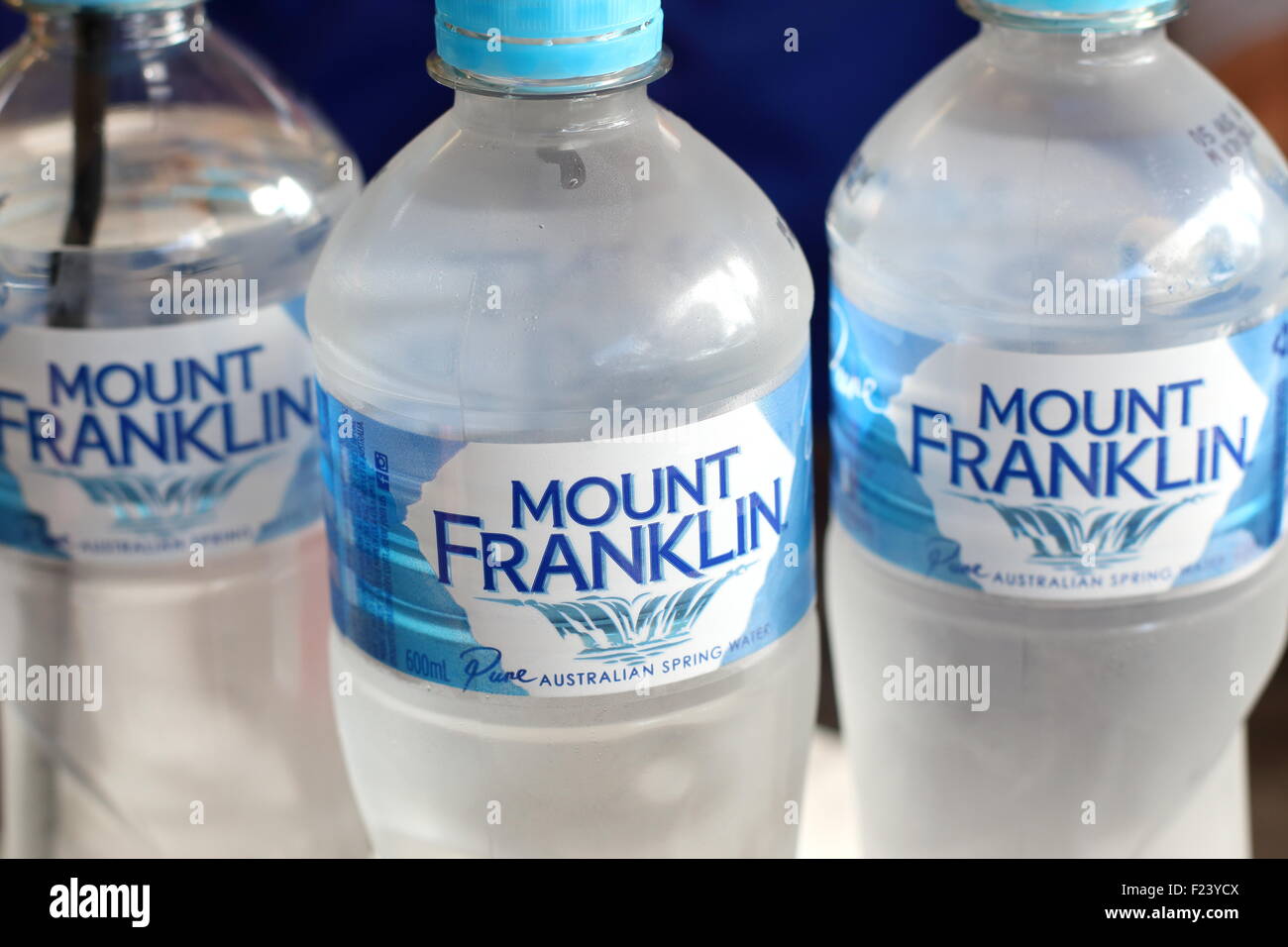 El monte Franklin botellas de agua mineral Foto de stock