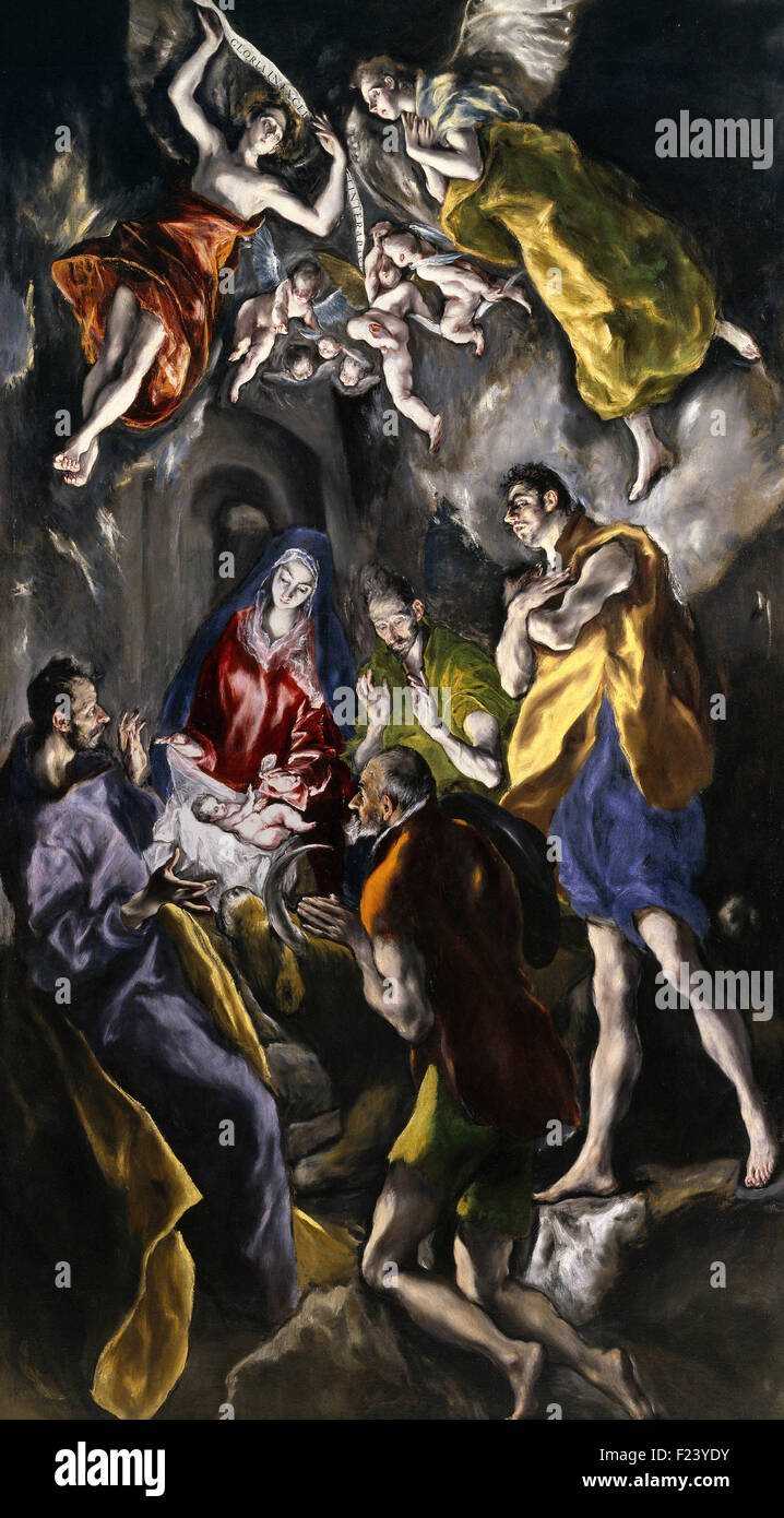 El Greco - La Adoración de los pastores 11 Foto de stock