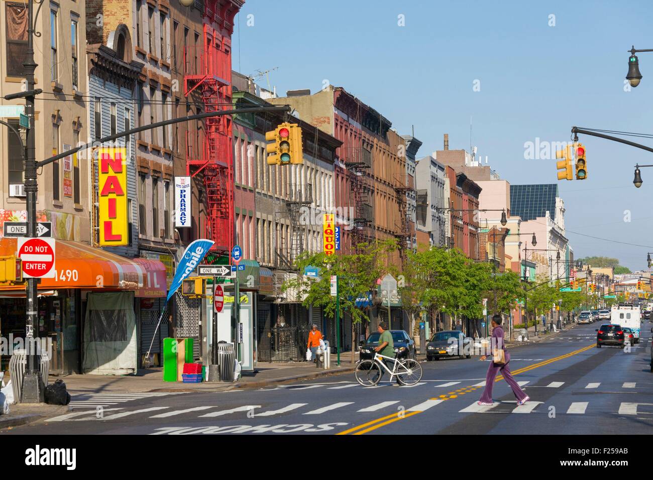 Estados Unidos, Nueva York, Brooklyn, Bedford Stuyvesant barrio Bed Stuy, Fulton Street Foto de stock