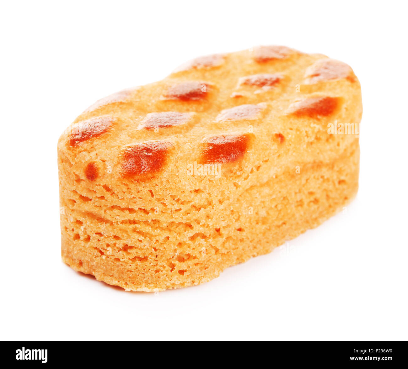 Galletas de almendra suave, aislado sobre fondo blanco. Foto de stock