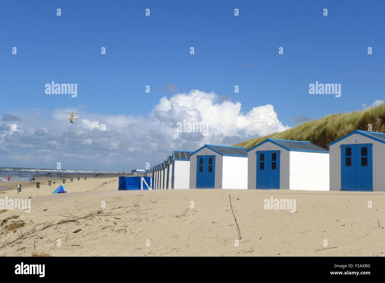 Cabañas de playa en Texel, Holanda Septentrional Foto de stock