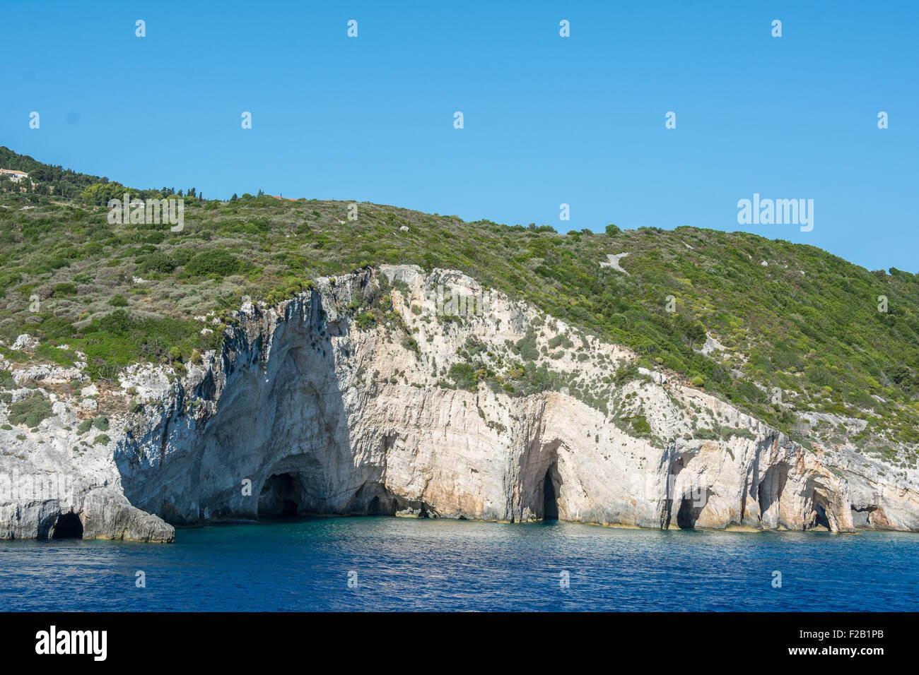 Famosas Cuevas azul en Zakynthos, Grecia Foto de stock