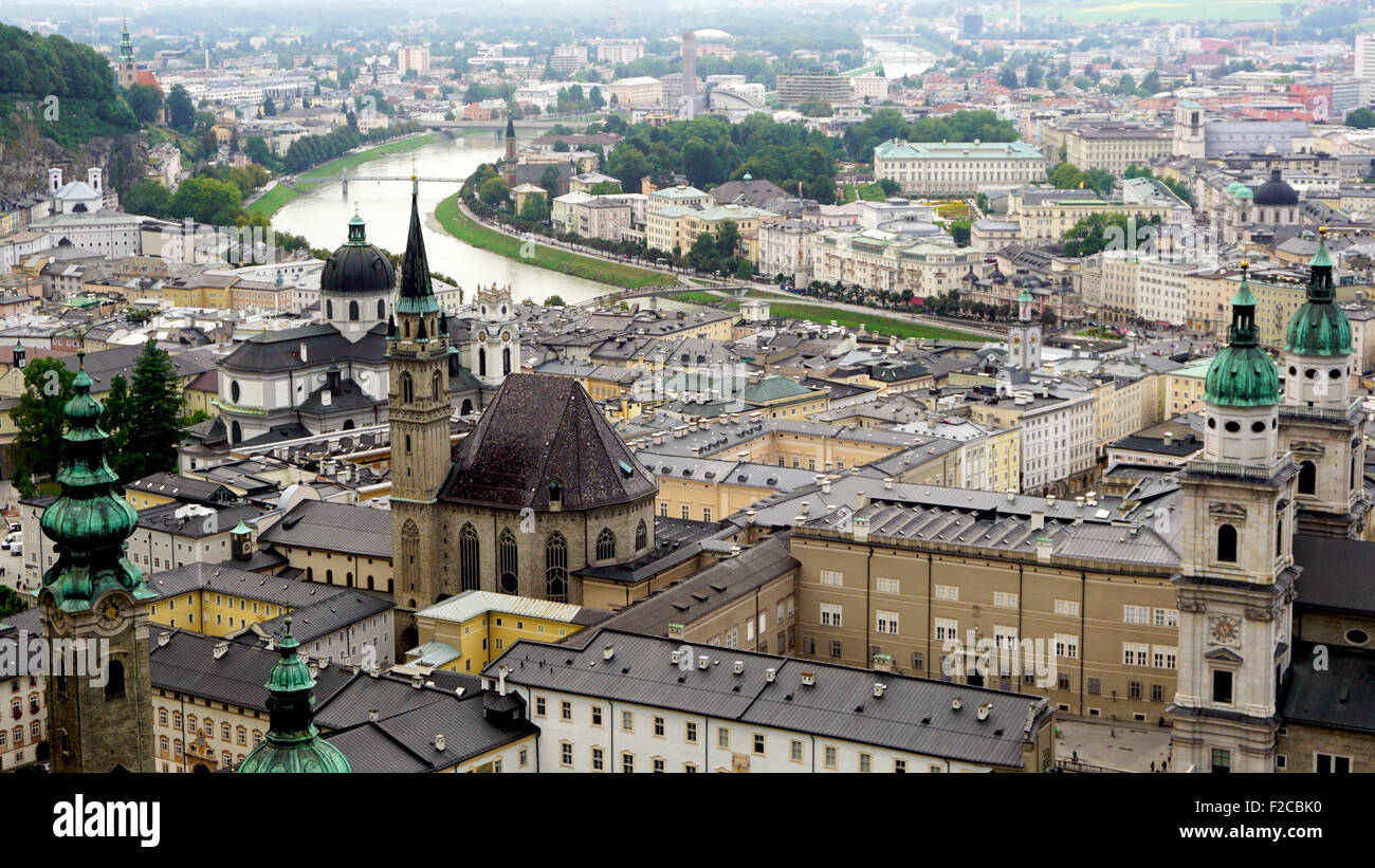 Los miradores de la ciudad vieja de Salzburgo, Austria Foto de stock