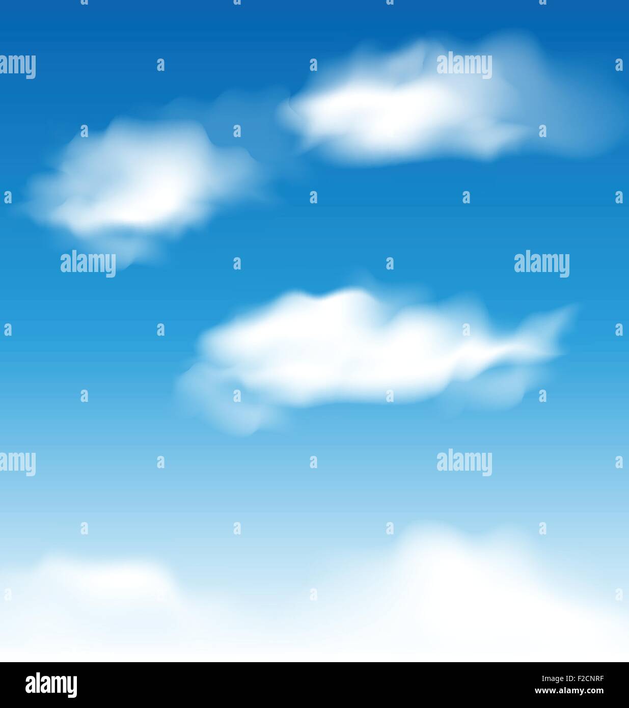 Wallpaper cielo azul con nubes realistas Ilustración del Vector
