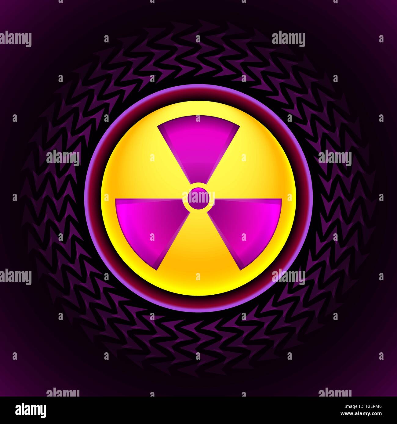 Signo de radiación rosa Ilustración del Vector