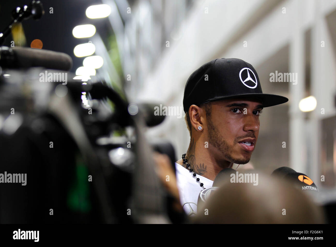 Automovilismo: Campeonato del Mundo de Fórmula Uno FIA 2015, Gran Premio de Singapur, #44 Lewis Hamilton (GBR, Mercedes AMG Petronas Formula One Team), Foto de stock