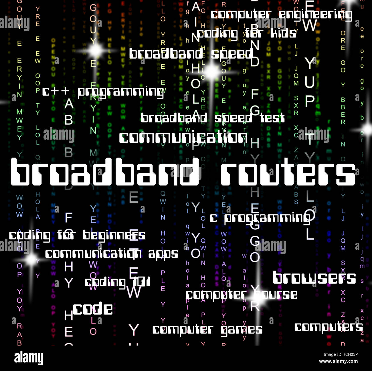 Los enrutadores de banda ancha significado World Wide Web y las comunicaciones globales Foto de stock