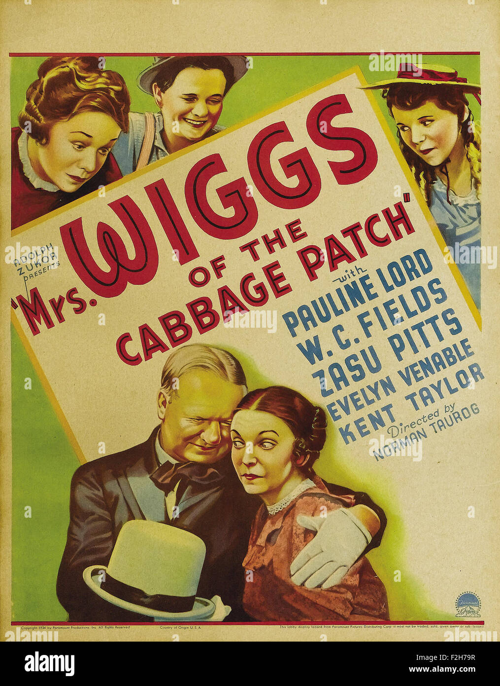 La Sra. Wiggs de Las Cabbage Patch (1934) - póster de película Foto de stock