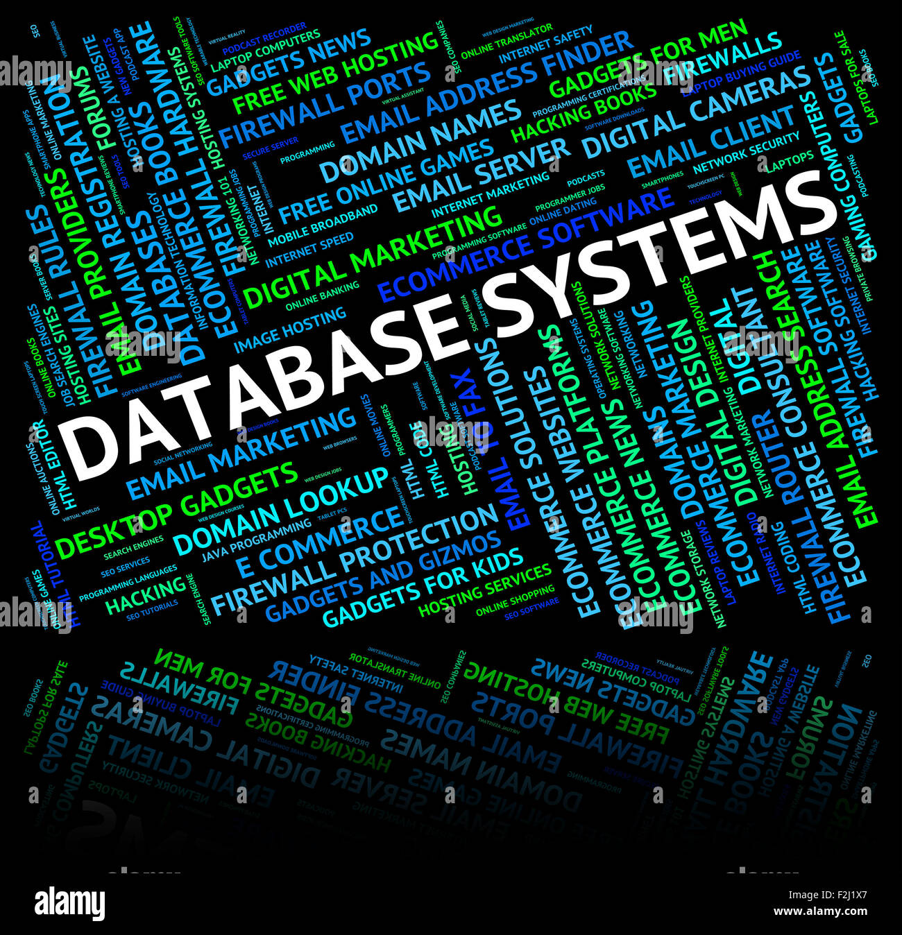 Los sistemas de bases de datos que representa la palabra informática y bases  de datos Fotografía de stock - Alamy