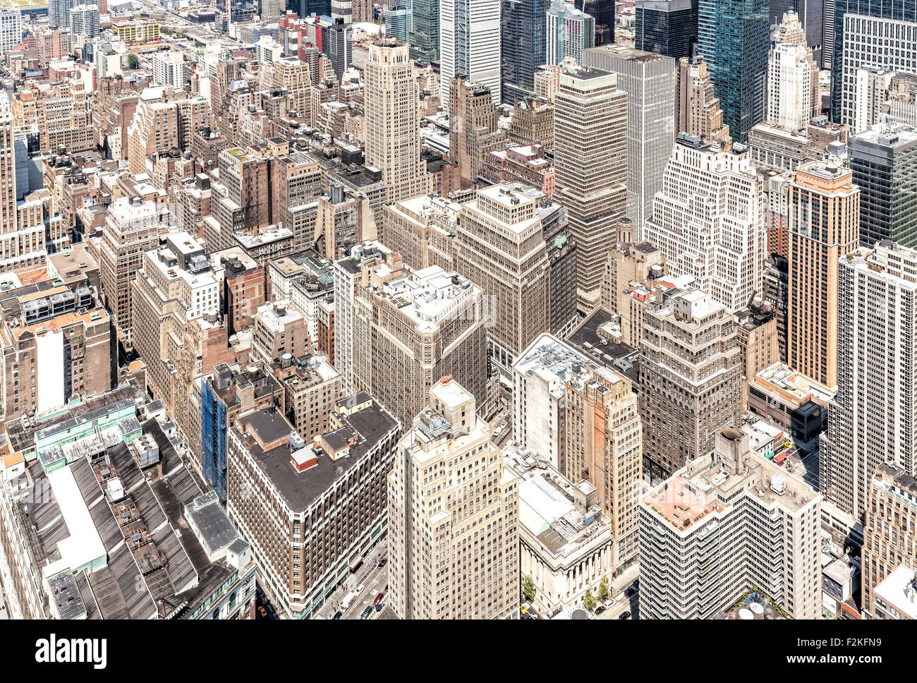 Vista aérea del centro de Manhattan, Nueva York, EE.UU.. Foto de stock