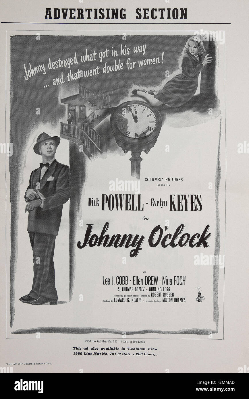 Johnny O'Clock 14 - póster de película Foto de stock