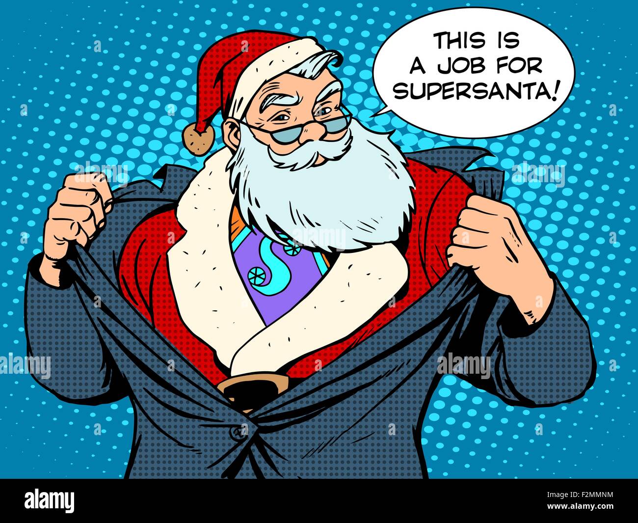 Santa Claus Super Hero Ilustración del Vector