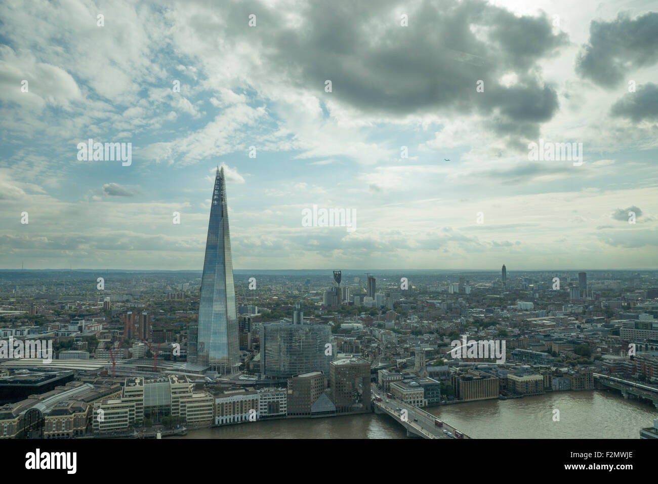 Una vista de la Shard, Londres. Una vista de Londres, una vista de Southbank de Londres, Skygarden, Sky Garden, 20 Fenchurch Street View Foto de stock