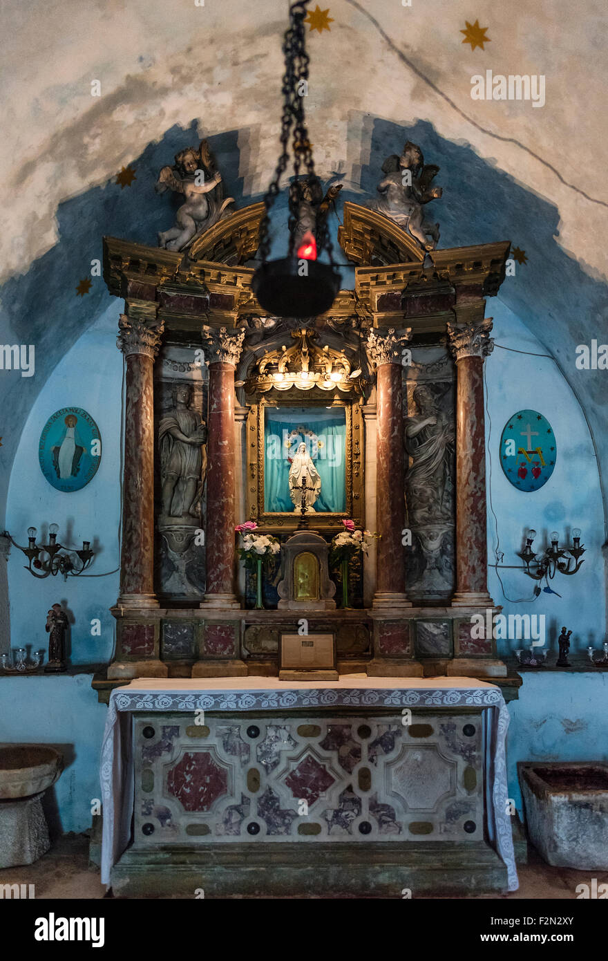 Alterar interior, Nuestra Señora del remedio, Kotor, Montenegro Foto de stock
