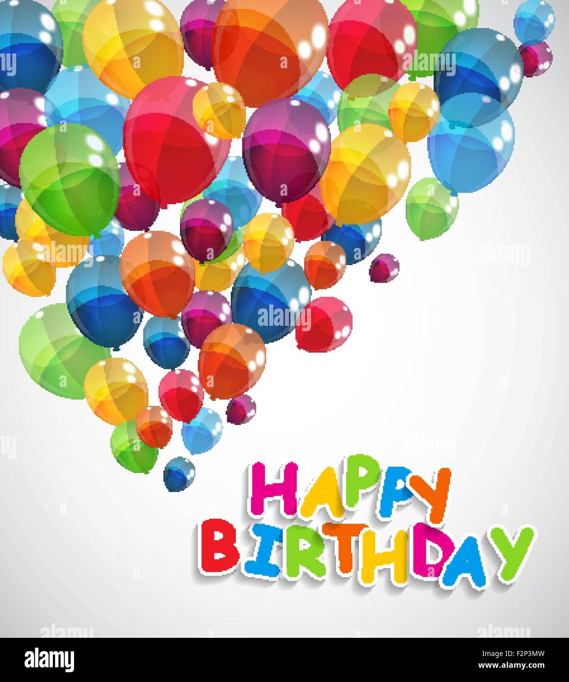 Brillante color globos Feliz Cumpleaños Illustrat Vector de fondo Imagen  Vector de stock - Alamy