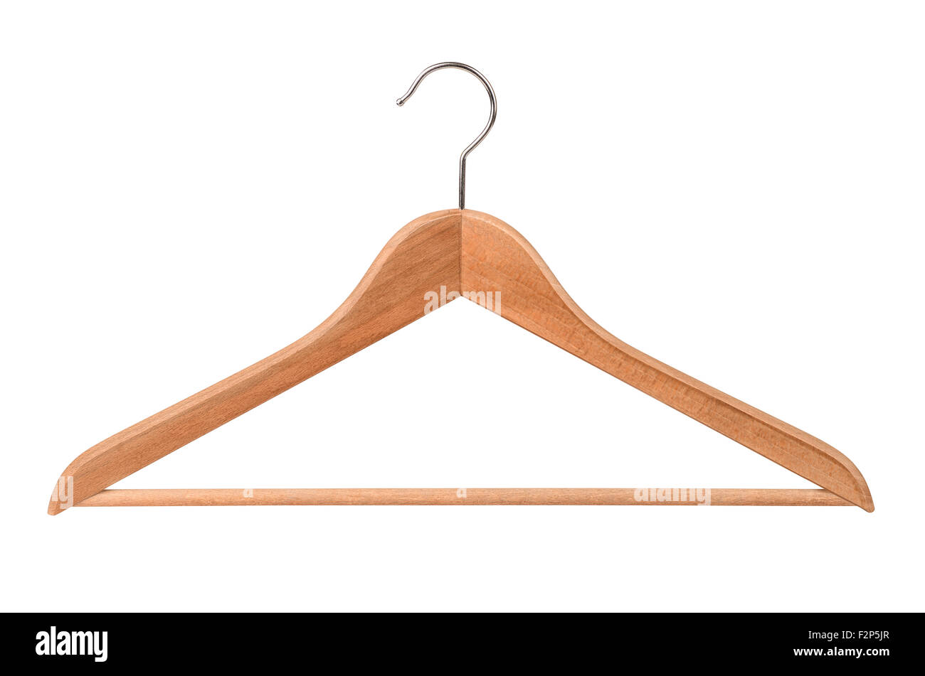Percha de madera aislado en blanco Foto de stock