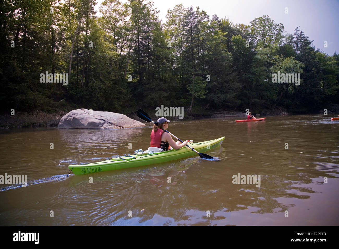 Tours de canoa y kayak en el río Lamoille pueden organizarse a través Umiak Outdoor Outfitters, Stowe, Vermont, EE.UU. Foto de stock