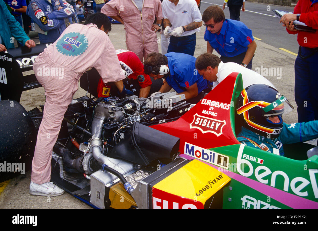 Teo Fabi en su Benetton Ford 1987 Foto de stock