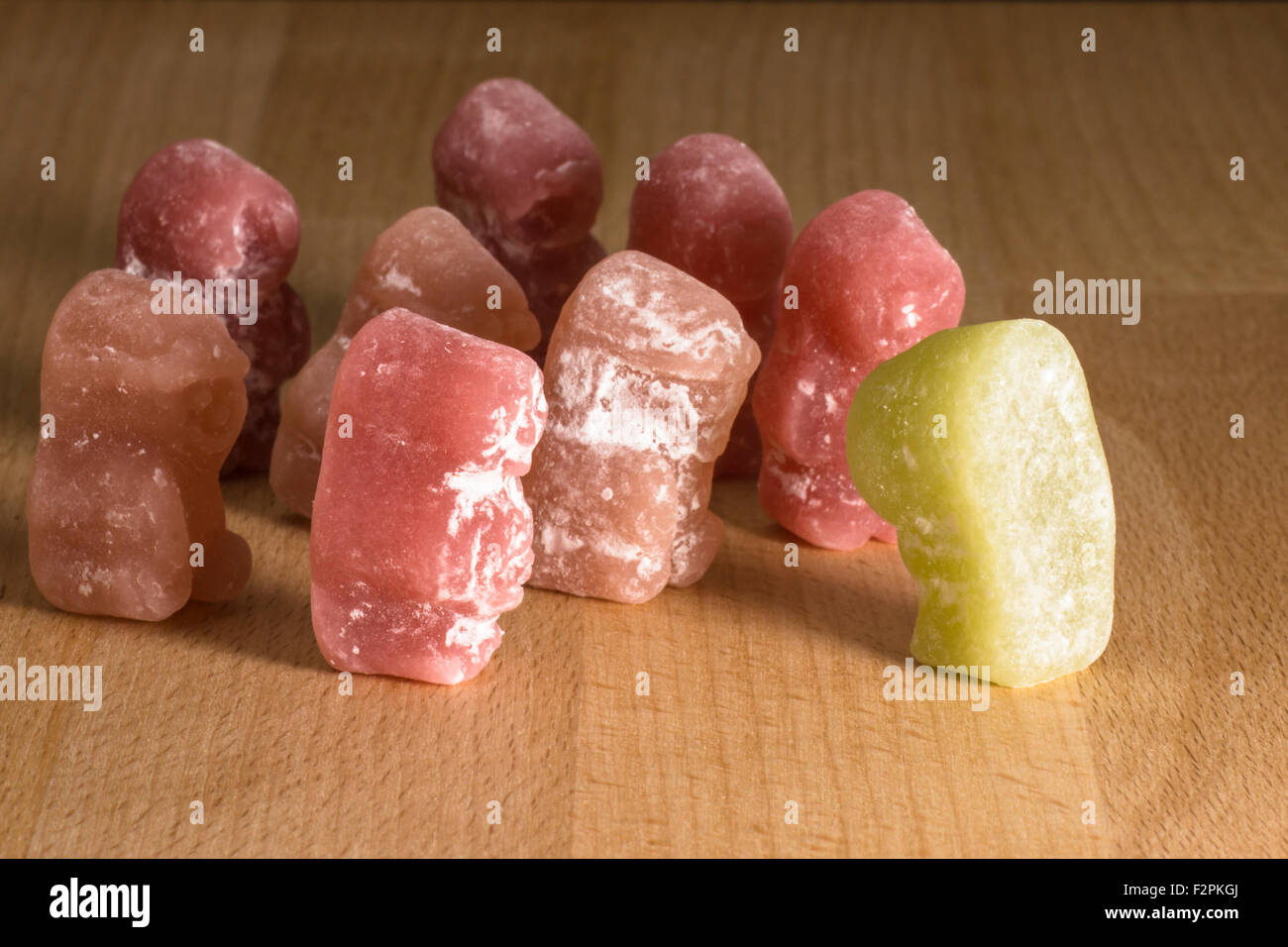 Jelly Baby's, una confitería azucarada muy dulce. Metáfora visual para muchas cosas. Foto de stock