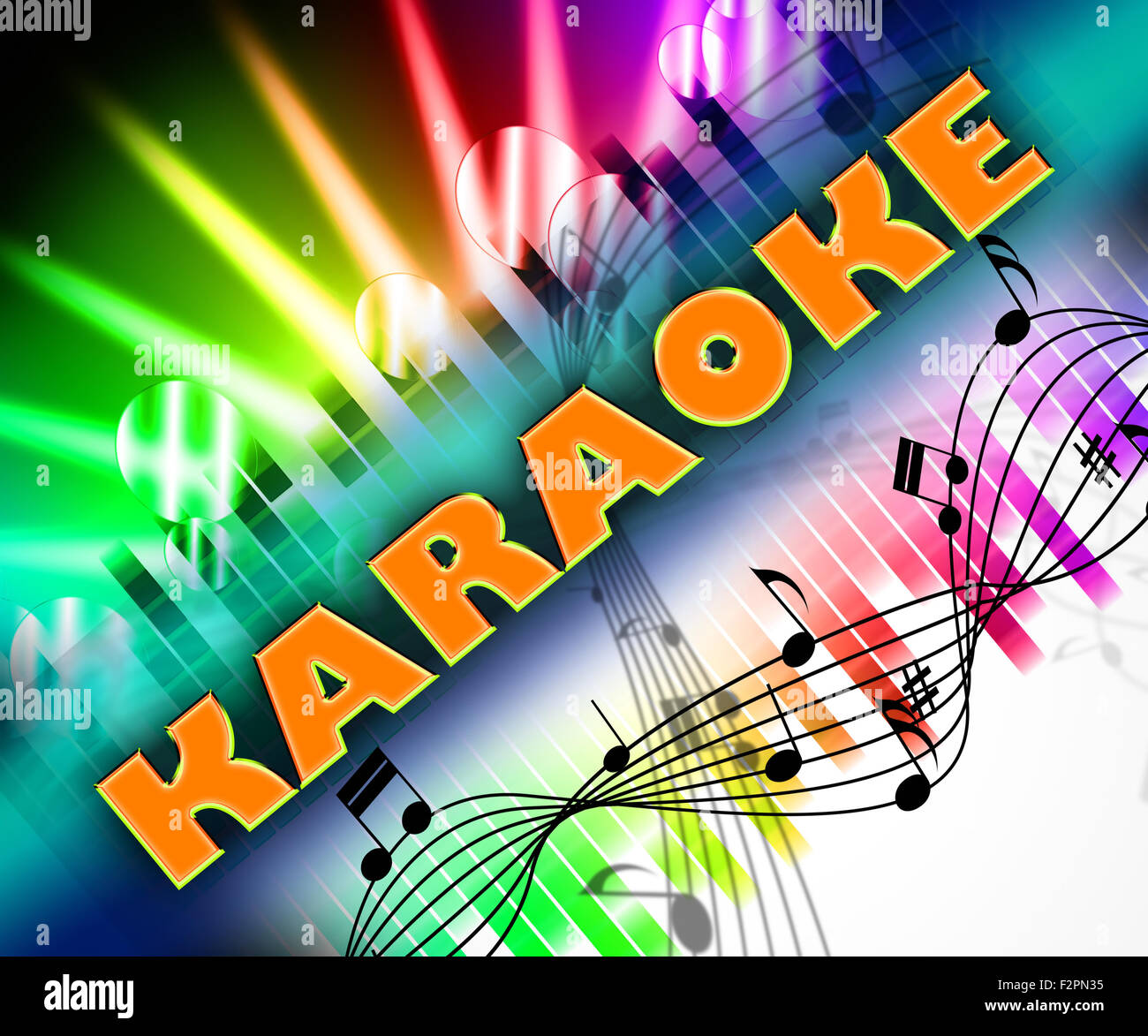 Música Karaoke indicando la pista de sonido y Canciones Fotografía de stock  - Alamy