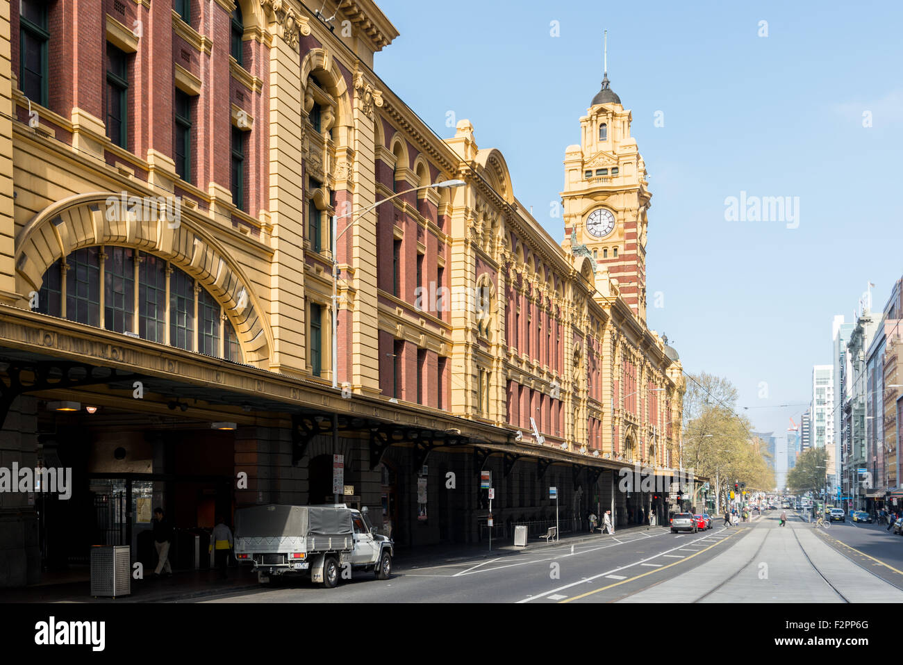 Estación de tren de Flinders Street en Melbourne, Australia Foto de stock