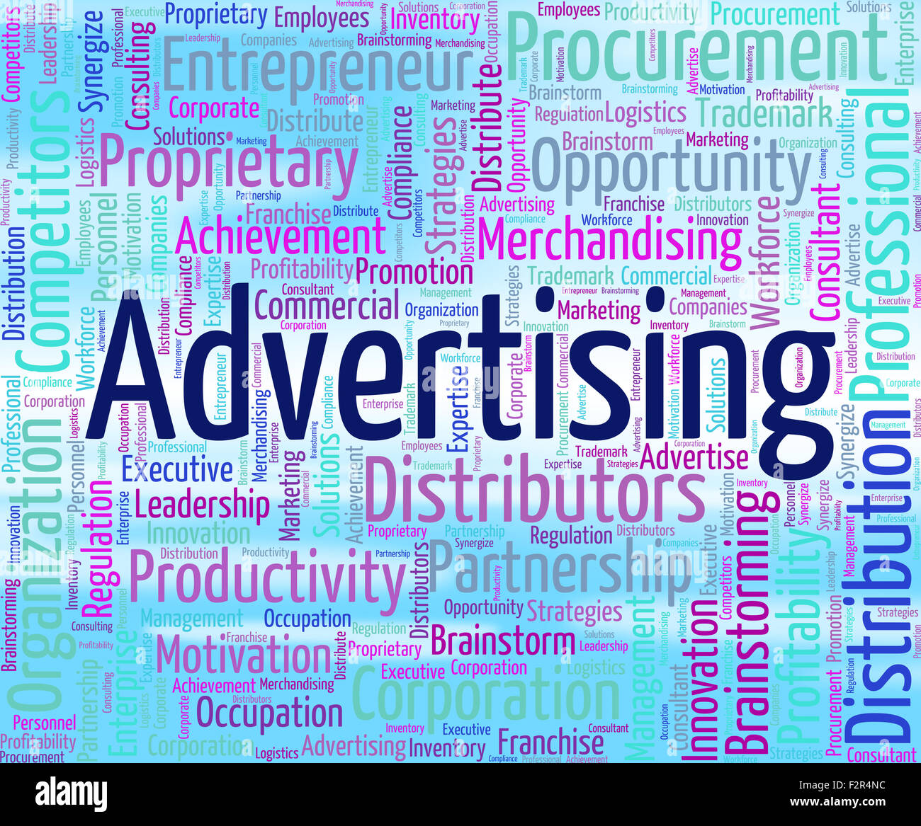 Significado de la palabra publicidad anuncios promocionales y de marketing  Fotografía de stock - Alamy