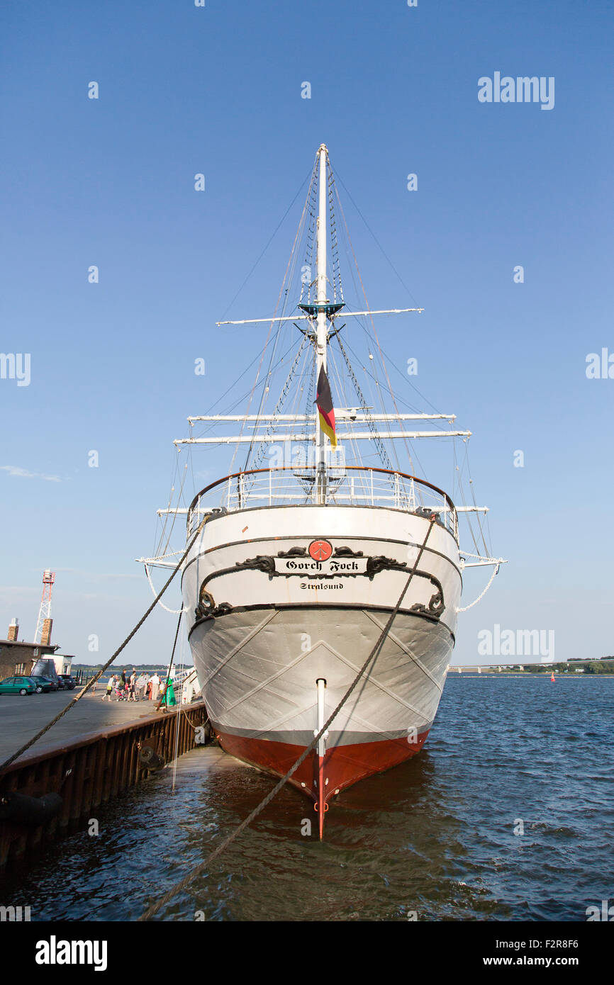 Después de la tres-mástil barca Gorch Fock I Stralsund, Mecklemburgo-Pomerania Occidental, Alemania Foto de stock