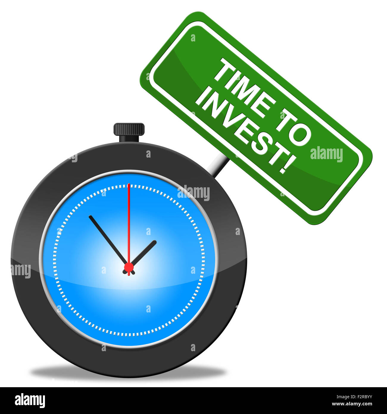Es el momento de invertir indicando el retorno de la inversión y el ROI Foto de stock