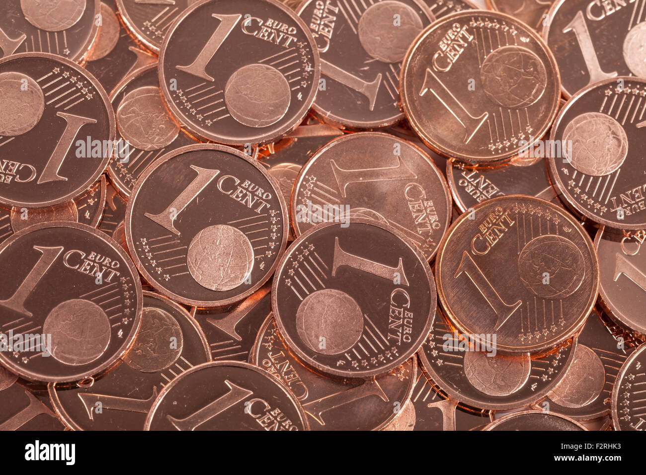 Fondo de monedas de un centavo Foto de stock