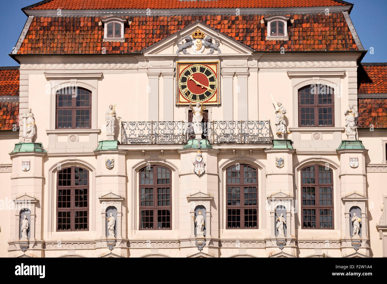 El edificio histórico del ayuntamiento, la ciudad hanseática de Lüneburg, Baja Sajonia, Alemania Foto de stock