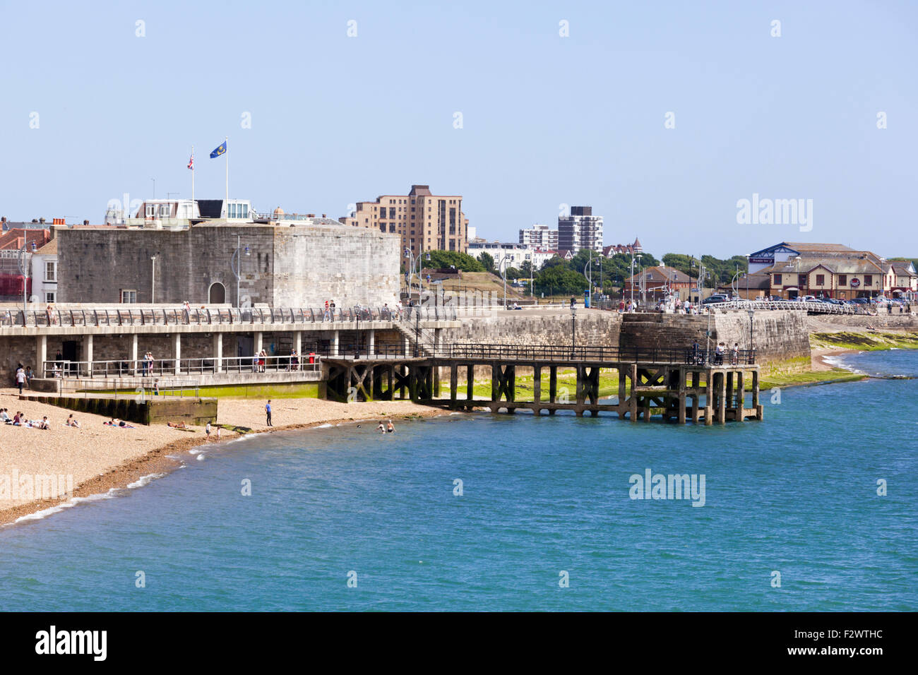 La torre cuadrada en Southsea, Hampshire UK - Construido en 1494 como parte de las defensas de Portsmouth Foto de stock