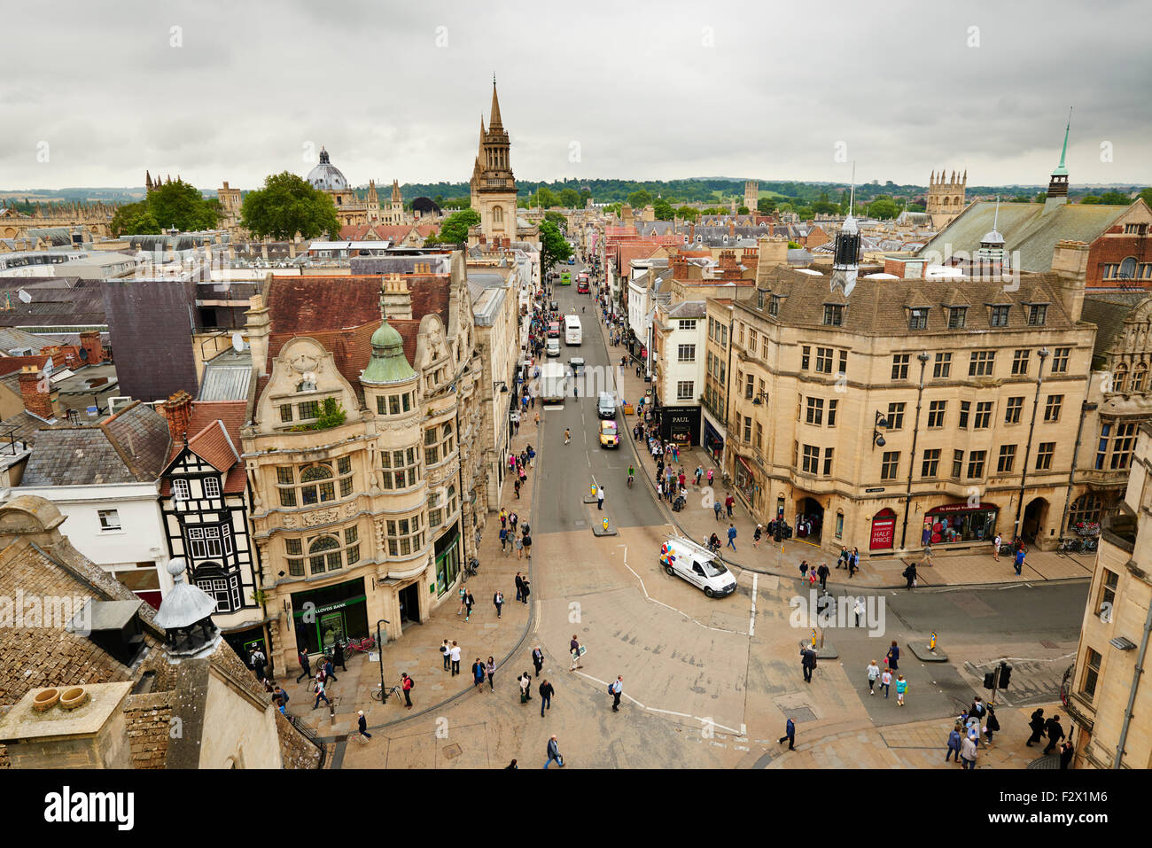 La vista desde la parte superior de Oxford, Oxford, Oxfordshire, Gran Bretaña, Europa Foto de stock