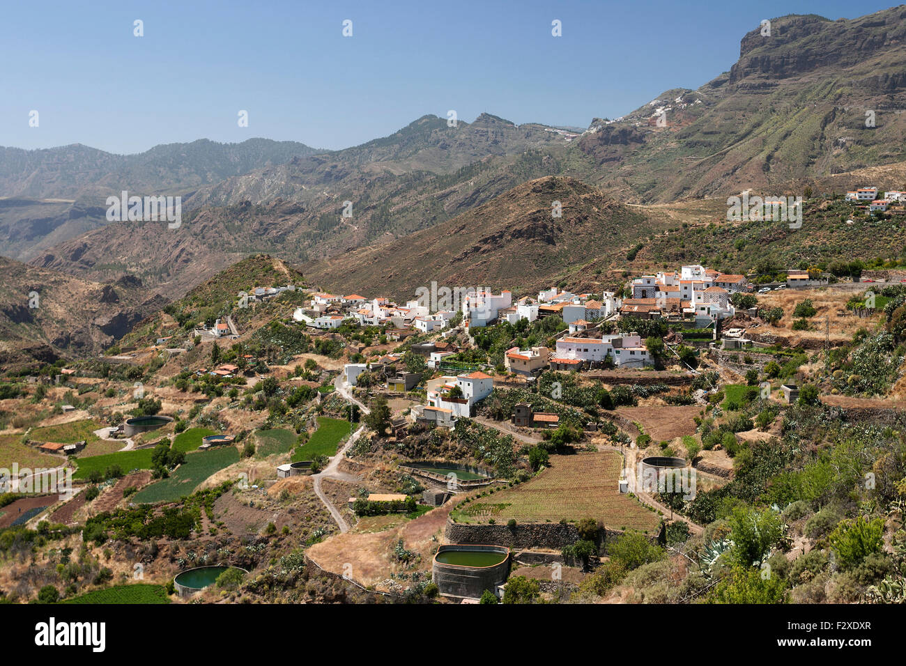 Vista de Tejeda, Gran Canaria, Islas Canarias, España Foto de stock