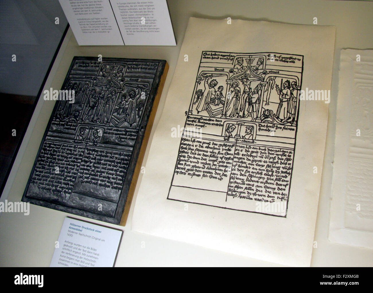 Historisches Buchdruck Beispiel - Deutsches Technikmuseum, Berlín-Kreuzberg. Foto de stock