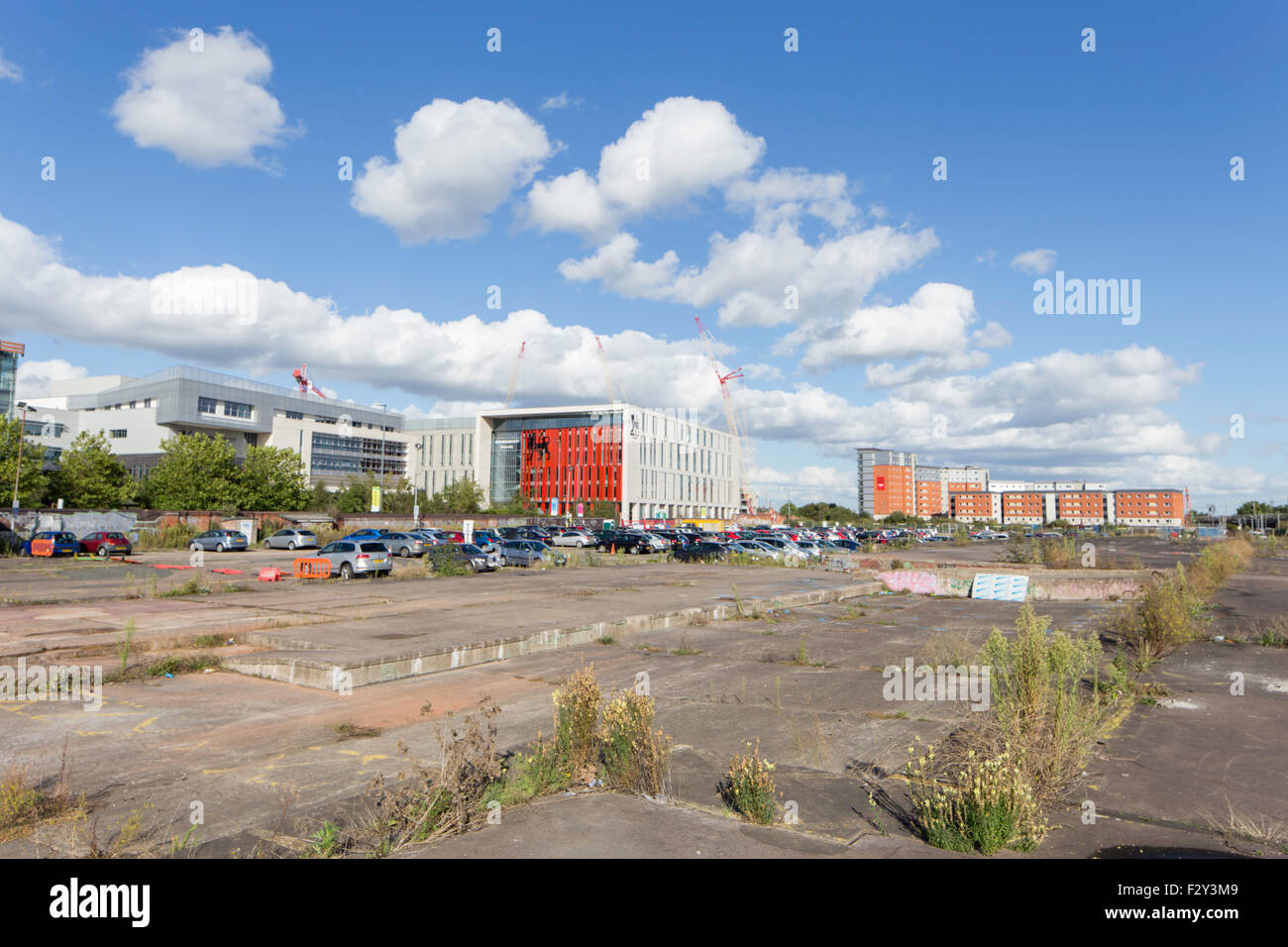 Esta área en Birmingham's Eastside está la ubicación propuesta para la estación de tren de alta velocidad 2, Birmingham, Inglaterra, Reino Unido. Foto de stock