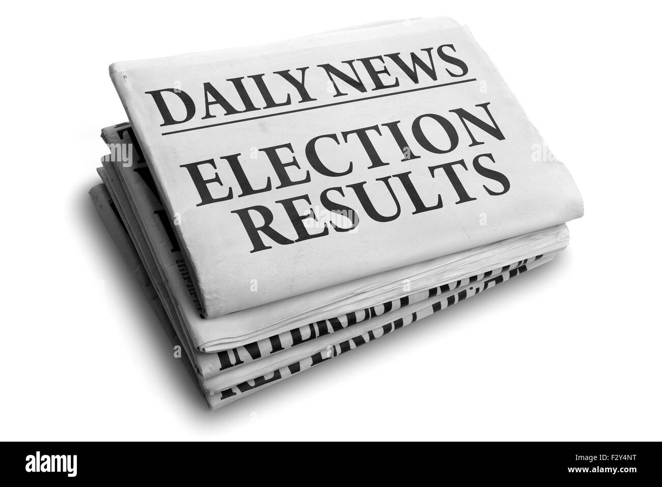 Los resultados electorales diario headline Foto de stock