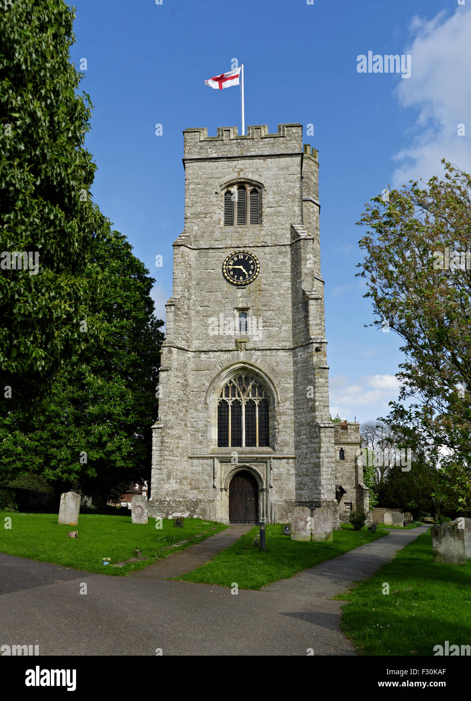 Charing, Iglesia de San Pedro y san Pablo, Kent. La torre oeste, 1479-1527 Foto de stock