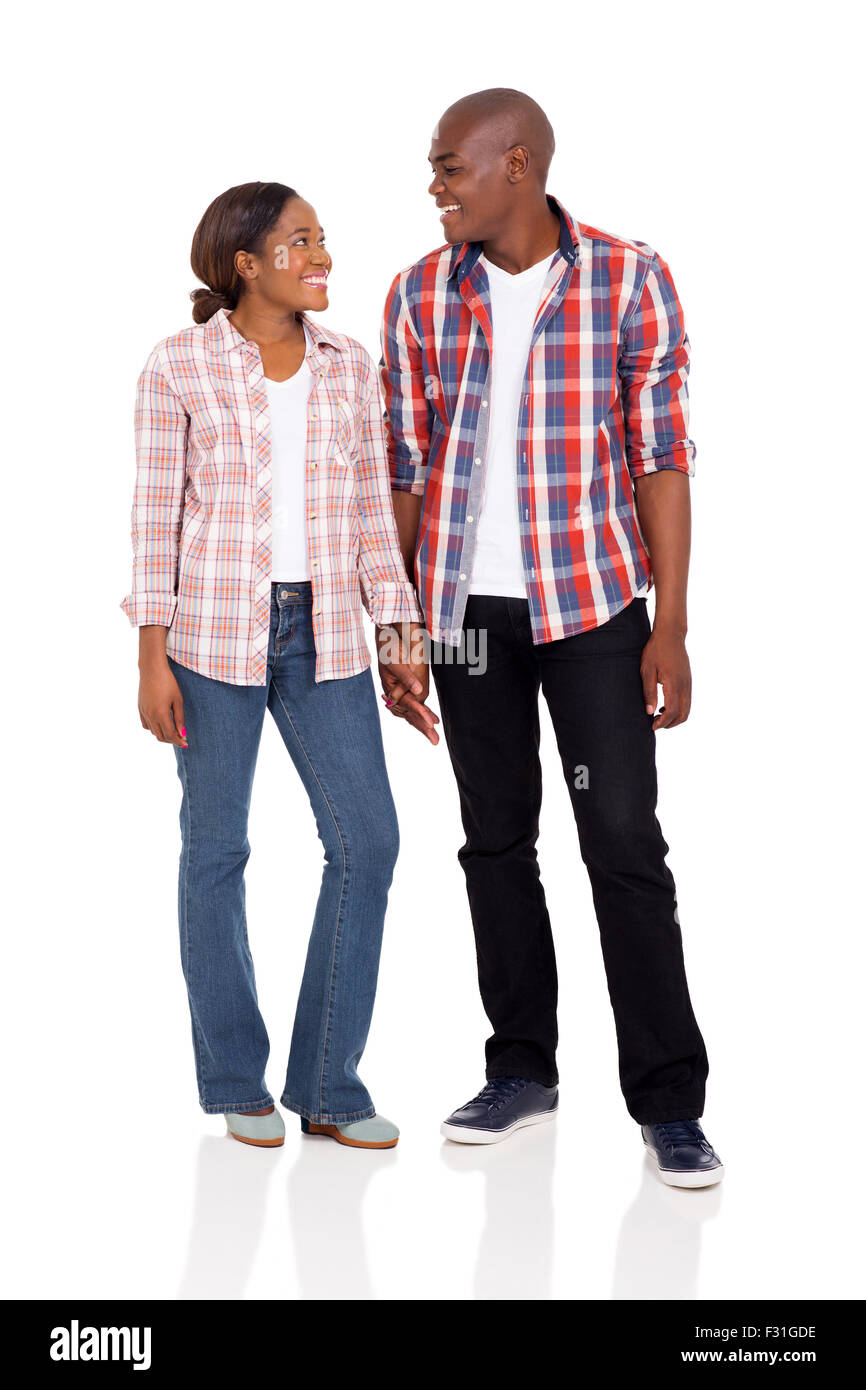 Romántica pareja joven afroamericano manos Foto de stock