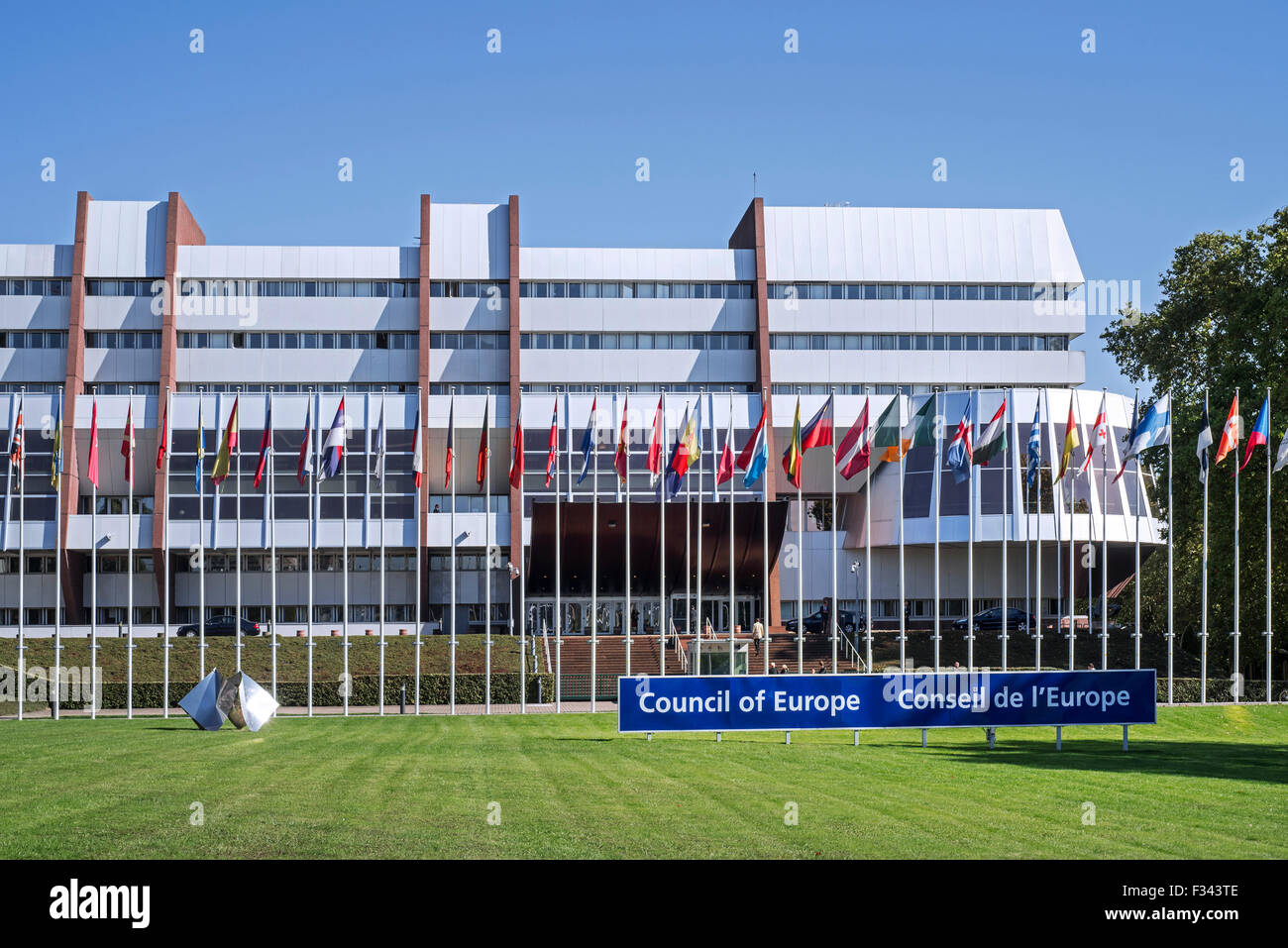 Sede del Consejo de Europa / CoE / Conseil de l'Europe en el Palais de l'Europe en Estrasburgo, Francia Foto de stock