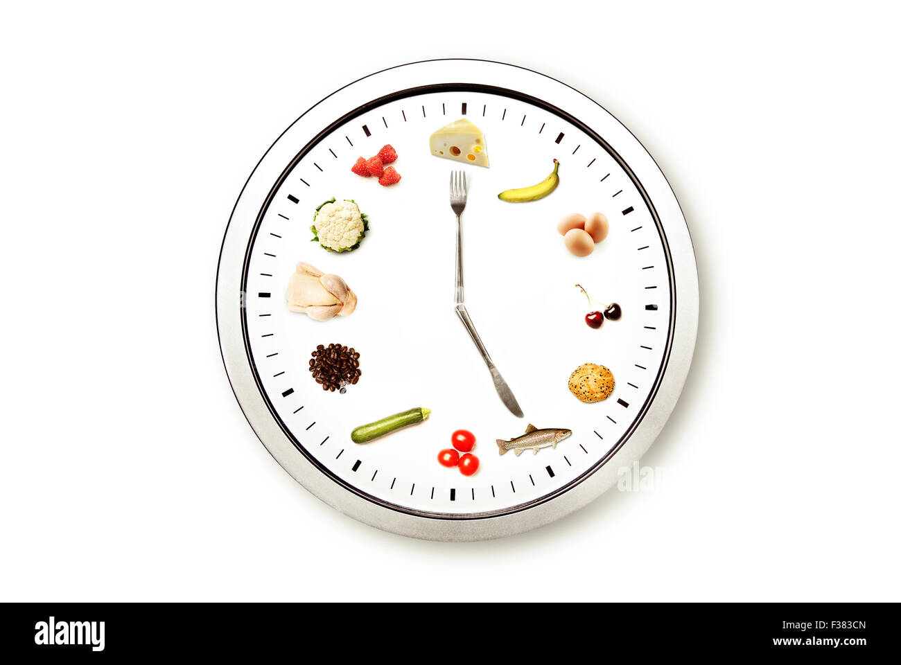 Tiempo para comer, imagen conceptual para la dieta y la nutrición Foto de stock