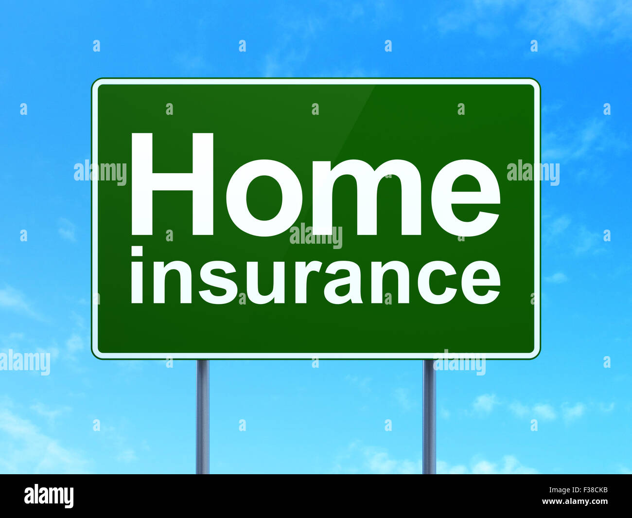 Concepto de seguros: El seguro para el hogar en cartel antecedentes Foto de stock